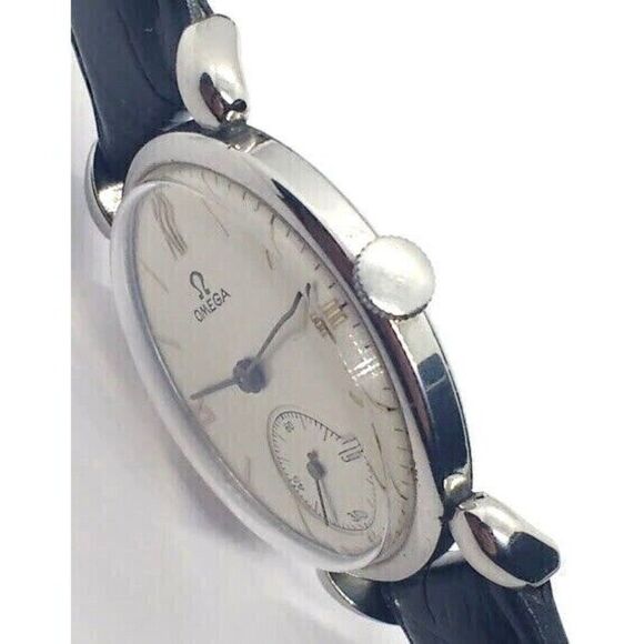 Vintage 1939 Omega Men's Watch WWII Era Stainless Steel Sub-Seconds R17.8 Cal - Picture 3 of 4
